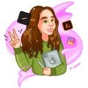 Стикеры Девушка иллюстратор в Telegram