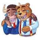 Стикеры Бык и медведь в Telegram