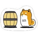 Стикеры Тару-сиба: Бочки-щеночки в Telegram