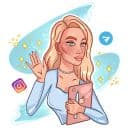 Стикеры Девушка Иллюстратор в Telegram