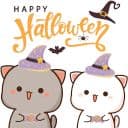 Стикеры Mochi Peach Cat Halloween в Telegram