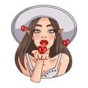 Стикеры Леди в серой шляпе в Telegram