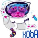 Стикеры Космо-кот в Telegram