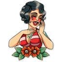 Стикеры Девушка с татуировками в Telegram